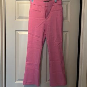 Zara Pink Cropped Flare Pants in Size Small.